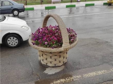 گلدان زیبای شهری طرح سبد